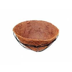 CAPACHO DE COCO CON SOPORTE Y GANCHO  (24 cm)