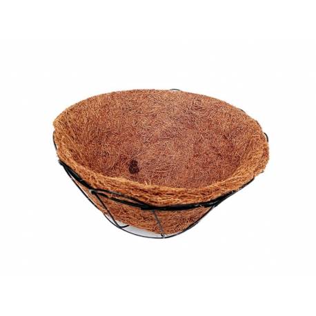 CAPACHO DE COCO CON SOPORTE Y GANCHO (32 cm)